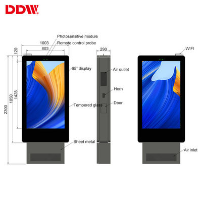 ขนาด 55 นิ้ว Outdoor Double-sided Digital Signage