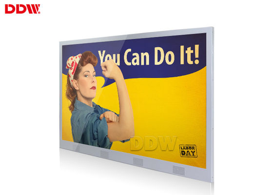 จอแสดงผลแอลซีดีติดผนังในร่มโฆษณา 55 นิ้วความละเอียดสูง Wifi MP4