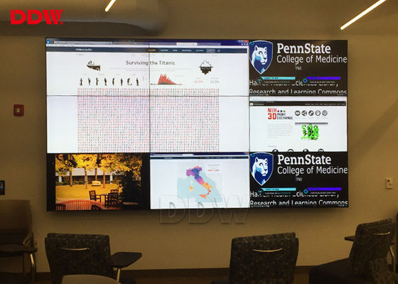 ผนังวิดีโอ LCD DDW ของ Samsung Panel พร้อมพื้นผิวป้องกันแสงสะท้อนความกว้างของกรอบ 5.3 มม