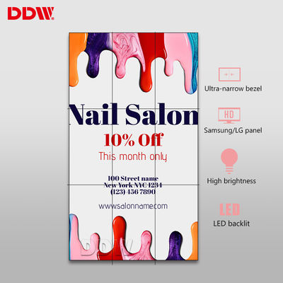 ผนังวิดีโอเชิงพาณิชย์ซูเปอร์มาร์เก็ต 46 นิ้ว 1.7 มม. ฝาแคบพิเศษ 700nits