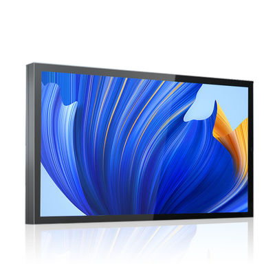 43 นิ้วกลางแจ้งทั้งหมดอลูมิเนียมติดผนังป้ายดิจิตอลความสว่างสูง