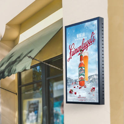 43 นิ้วกลางแจ้งทั้งหมดอลูมิเนียมติดผนังป้ายดิจิตอลความสว่างสูง