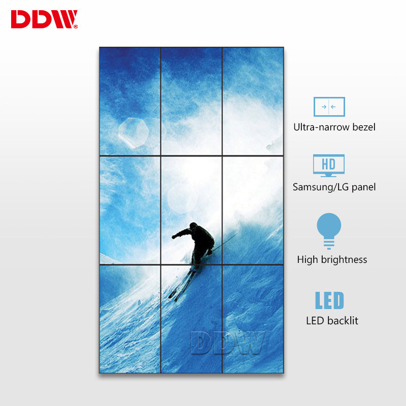 DP Loop Out 55 นิ้ว DDW LCD Video Wall ความสว่างสูง 500 Nits เชิงพาณิชย์